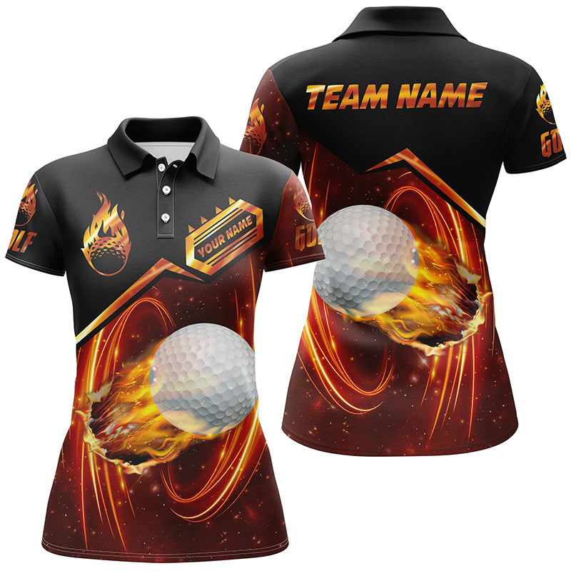 Womens golf polo shirts custom light flame golf ball team golf jerseys, golf attire for women NQS6701