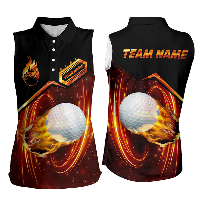 Womens sleeveless polo shirt custom light flame golf ball team golf jerseys, golf attire for women NQS6701