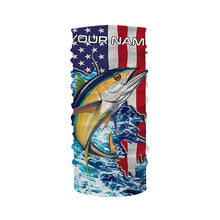 Load image into Gallery viewer, Tuna fishing American flag blue sea camo Custom sun protection long sleeve fishing shirts for men NQS4057