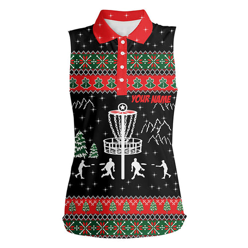 Funny ugly Christmas Womens sleeveless polos custom disc golf apparel Disc golf shirt for ladies NQS6643