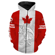 Load image into Gallery viewer, Bass Fishing 3D Canadian Flag Customize name All over print shirts NQS490