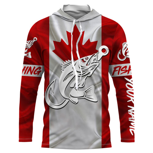 Canada Walleye Fishing tattoo Custom long sleeve performance fishing shirts, Walleye fishing jerseys NQS3360