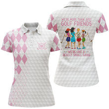 Load image into Gallery viewer, Custom funny women golf polo shirts multi-color we're more than just golf friends we're small gang NQS3669