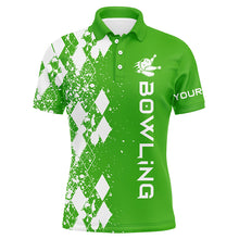 Load image into Gallery viewer, Custom green bowling shirt for men – personalized team jersey front view