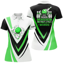 Load image into Gallery viewer, Custom bowling polo shirts for women I'm not swearing, I'm using my bowling words green bowl shirts NQS6632