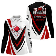 Load image into Gallery viewer, Custom bowling polo shirts for women I'm not swearing, I'm using my bowling words red bowl shirts NQS6633