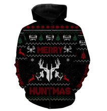 Load image into Gallery viewer, Deer hunter Merry huntmas custom funny ugly Christmas sweatshirt all over printed shirts, hunter gift NQS4174
