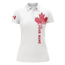 Load image into Gallery viewer, Womens golf polo shirts custom Canadian flag team white golf shirts, custom polo jerseys for ladies NQS7115