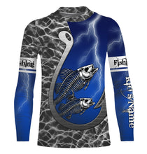 Load image into Gallery viewer, Bass fishing fish reaper fish hook fish skull Custom Name 3D All over Printed UV Protection Shirts NQS4065