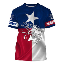 Load image into Gallery viewer, Speckled trout fishing tattoo Texas Flag personalized 3D All Over print shirts NQS400