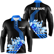 Load image into Gallery viewer, Men Bowling Polo Shirt Custom Bowling Team league Jerseys, gifts for bowlers | Blue NQS7070