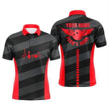 Load image into Gallery viewer, Bowling polo shirts for men custom bowling team shirts for bowlers, team bowling jerseys | Red NQS7219