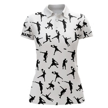 Load image into Gallery viewer, White Women disc golf polo shirt custom disc golf jerseys, disc team golf shirt for womens NQS6418