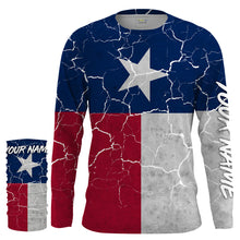 Load image into Gallery viewer, Distressed Texas Flag Performance Shirts Sun/UV Protection - Personalized Texas Apparel, Gifts for Men, Women and Kid FSD2188