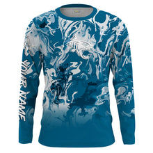 Load image into Gallery viewer, Fish Skeleton Sea waves Camo Long Sleeve Tshirt Performance Fishing Shirts with UV Protection - Personalized Fishing Gifts FSD2231