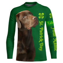 Load image into Gallery viewer, Dog St Patrick's day Shirts chocolate Labrador Retriever custom name All over printed T-shirt, Hoodie FSD3896