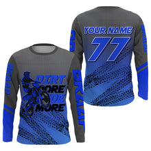 Load image into Gallery viewer, Kid&amp;Adult Custom Motocross Jersey Blue UPF30+ Dirt Bike MX Racing Dirt More Ride More Off-road NMS1459