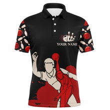 Load image into Gallery viewer, Funny Bowling Shirt for Men Personalized Name They See Me Bowlin' They Hatin' Bowler Polo Jersey NBP116