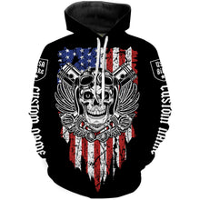 Load image into Gallery viewer, USA Bike Personalized Riding Jersey American Flag Skull Biker Shirt Patriotic Off-road Motorcycle NMS480