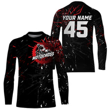 Load image into Gallery viewer, Custom Motocross Jersey Youth Men UPF30+ Black Dirt Bike Shirt MX Racing Off-road Motorcycle Shirt NMS1404