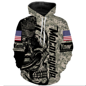 Love Motorcycle Camo Skull Biker Hoodie Jersey Personalized Off-road Racing Shirt Rider Racewear| NMS469
