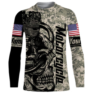 Love Motorcycle Camo Skull Biker Hoodie Jersey Personalized Off-road Racing Shirt Rider Racewear| NMS469