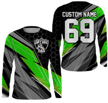 Load image into Gallery viewer, World's Best Dirt Bike Dad Riding Jersey UV Personalized Biker Dad Shirt Motocross Father's Day Gift NMS516