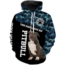 Load image into Gallery viewer, Pitbull Lover All Over Printed T-shirt Long Sleeve Hoodie| This Man Love His Pitbull Custom Shirt| JTSD227