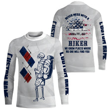 Load image into Gallery viewer, Never Mess with Hiker Personalized Jersey T-Shirt for Men 3D Hiking Long Sleeves Hiker Skull Mountain Shirt UPF30+ SP10