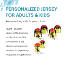 Load image into Gallery viewer, Kids men women custom name&amp;number Motocross racing jersey dirt bike off-road UPF30+ motorcycle PDT121