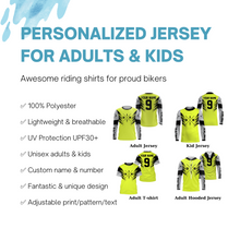 Load image into Gallery viewer, Custom dirt bike jersey green UPF30+ men women kid motocross off-road dirt racing motorcycle NMS970
