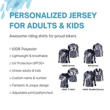 Load image into Gallery viewer, Camo Motocross jersey youth boys girls UPF30+ Motocross custom off-road racing motorcycle shirt PDT84