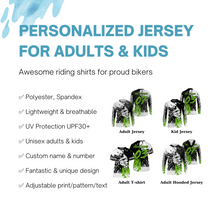 Load image into Gallery viewer, Custom motocross jersey adult&amp;kid UV dirt bike MX racing shirt motorcycle off-road biker racewear NMS942