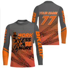 Load image into Gallery viewer, Kid&amp;Adult Custom Motocross Jersey UPF30+ Orange Dirt Bike MX Racing Work Less Ride More NMS1230
