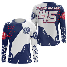 Load image into Gallery viewer, Kids men women motocross jerseys custom name&amp;number blue white dirt bike shirt UV racing motorcycle PDT161