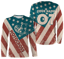 Load image into Gallery viewer, American Motocross Personalized Jersey Dirt Bike Riding Shirt Patriotic Off-road Motorcycle Riders| NMS511