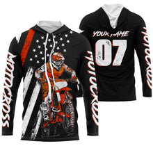 Load image into Gallery viewer, Custom motocross jersey American kid&amp;adult UPF30+ orange dirt bike racing off-road motorcycle| NMS878