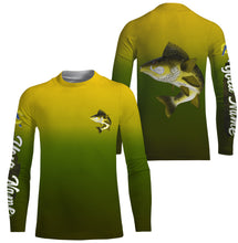 Load image into Gallery viewer, Walleye fishing ChipteeAmz's art custom name with angry Walleye fish art UV protection shirts AT029
