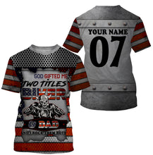 Load image into Gallery viewer, Biker Dad American Flag Riding Jersey Personalized Skull Motorcycle Shirt Father's Day Gift for Riders| NMS520
