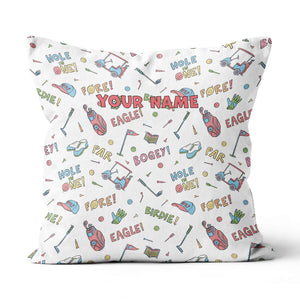 Colorful Funny Golf Elements Custom Throw Pillow Personalized Golf Gifts LDT1141