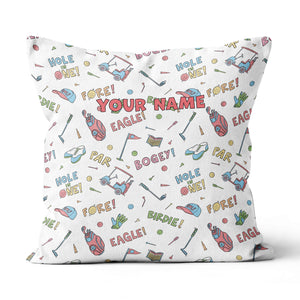 Colorful Funny Golf Elements Custom Throw Pillow Personalized Golf Gifts LDT1141