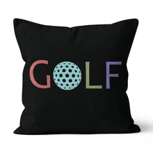 Load image into Gallery viewer, Multicolor Golf Word Black Throw Pillow Cool Golf Gifts For Golfer LDT1210