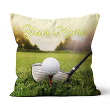 Load image into Gallery viewer, Golf Club And Ball In Grass Custom Throw Pillow Personalized Golf Gifts LDT1108