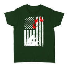Load image into Gallery viewer, Duck hunting american flag, duck hunting dog NQSD39 - Standard Women's T-shirt