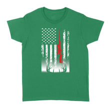 Load image into Gallery viewer, Deer hunting Women's T-shirt USA flag Shirts for Deer hunter - FSD869