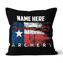 Load image into Gallery viewer, Personalized Vintage Texas Flag Arrow Archery Throw Pillow Archery Gifts VHM0935