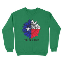 Load image into Gallery viewer, Texas flag sunflower customized name patriot Texas state flag Sweatshirt D03 NQS2495