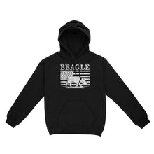 Load image into Gallery viewer, Beagle Dog American Flag Shirt, Mens Beagle Gift, Dog Lover, Hunting Dog Standard Hoodie FSD2345D01