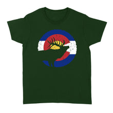 Load image into Gallery viewer, Colorado Elk Hunting Women's T-shirts,  CO State Flag Hunter - NQSD232