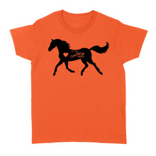 Load image into Gallery viewer, Customized name horse gifts for girls, Gift For Horse Owner, Horse Trainer Gift, Horse Lover Gift, Cowgirl, Riding Tee D06 NQS2682 - Standard Women's T-shirt